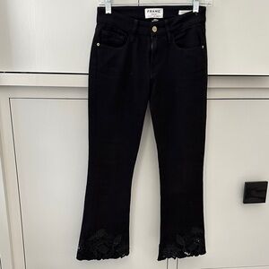 Frame Denim Women's Black Flare Jeans